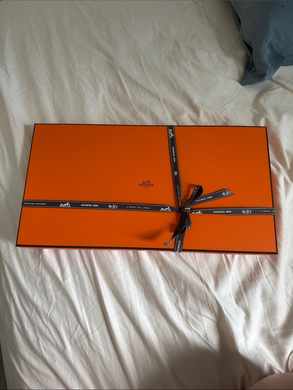 Authentic Hermes’ gift box with ribbon